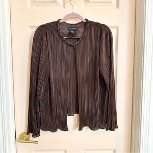 Brown beaded Cachet jacket top